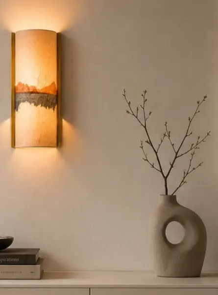 Paysage safran — Applique en papier japonais