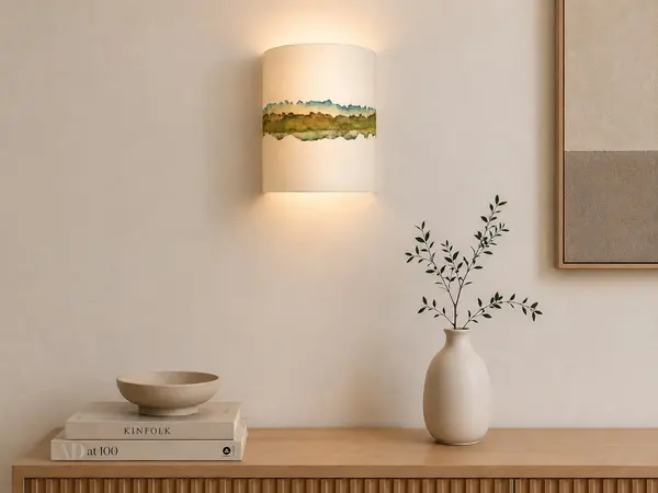Applique aquarelle — Papier japonais déchiré, peint à la main